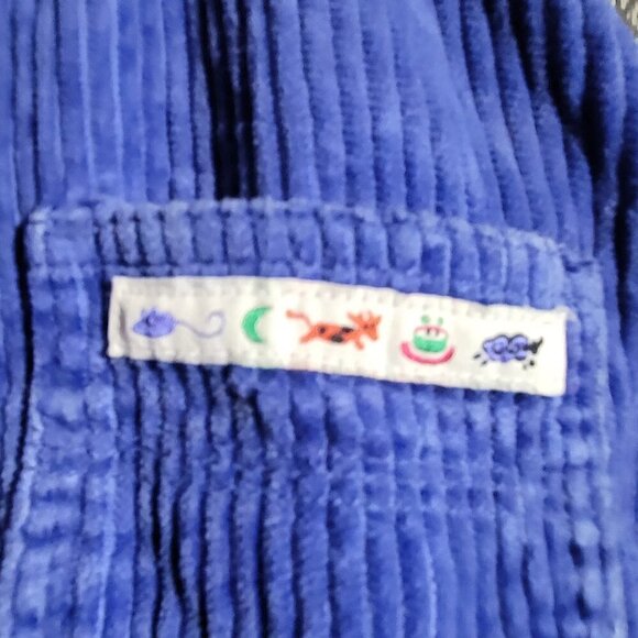Baby Gap Vintage Unisex Blue Corduroy Overalls With Snaps Size 6-12M - Picture 8 of 16
